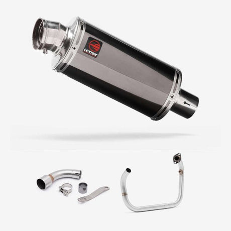 Lextek OP16 Dark Tint Stainless Exhaust System 250mm for Benelli TNT 125/135 (17-20)