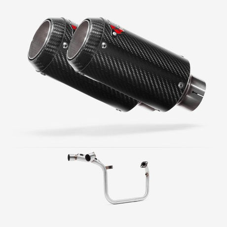 Lextek CP8C Full Carbon Exhaust System 150mm Twin Underseat for Benelli TNT 125/135 (17-20)