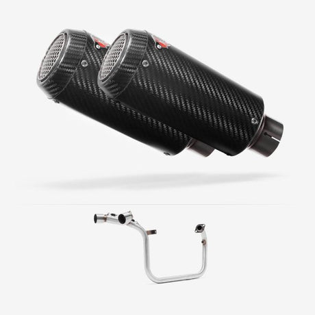 Lextek CP9C Full Carbon Exhaust System 180mm Single Underseat for Benelli TNT 125/135 (17-20)