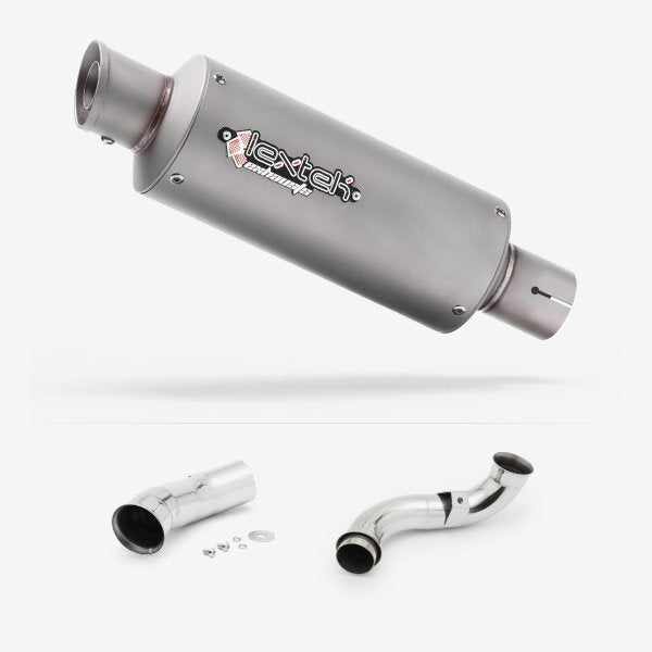 Lextek GP1 Matt S/Steel GP Stubby Exhaust 240mm with De-Cat Link Pipe for KTM 790 Duke (18-21)