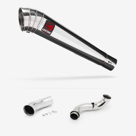 Lextek MP4 S/Steel Megaphone Exhaust 300mm with De-Cat Link Pipe for KTM 790 Duke (18-21)