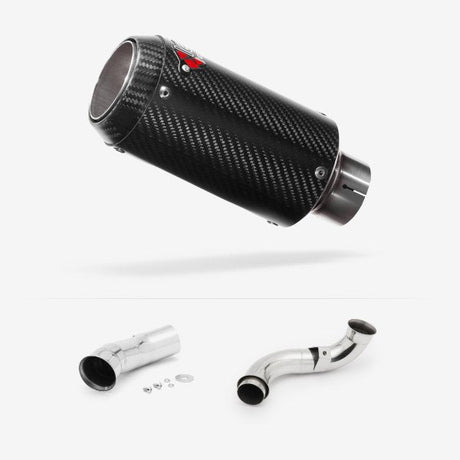 Lextek CP8C Full Carbon Exhaust 150mm with De-Cat Link Pipe for KTM 790 Duke (18-21)