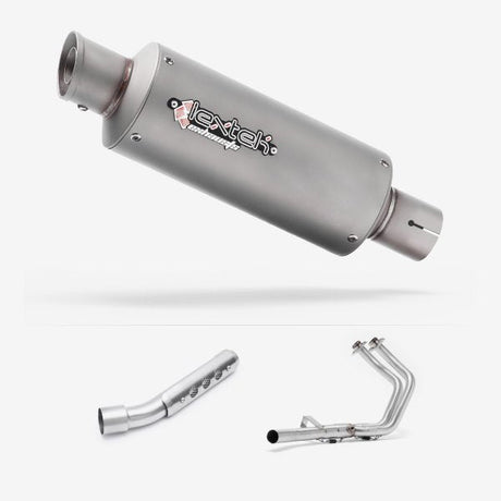 Lextek GP1 Matt S/Steel GP Stubby Exhaust System 240mm for Yamaha Tenere 700 (19-)