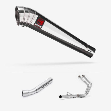 Lextek MP4 S/Steel Megaphone Exhaust System 300mm for Yamaha Tenere 700 (19-)