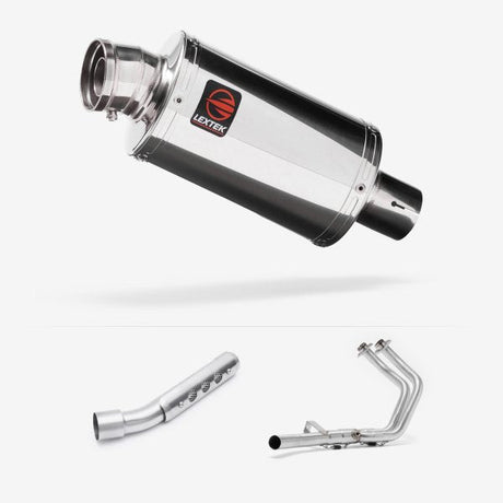 Lextek OP4 Polished S/Steel Exhaust System 200mm for Yamaha Tenere 700 (19-)