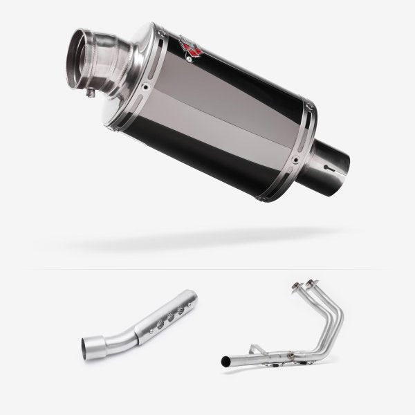 Lextek OP15 Dark Tint Stainless Exhaust System 200mm for Yamaha Tenere 700 (19-)