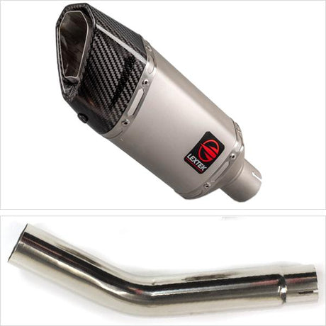 Lextek SP5 Matt Stainless Steel Exhaust 200mm with Link Pipe for Honda CB600F Hornet (07-12)