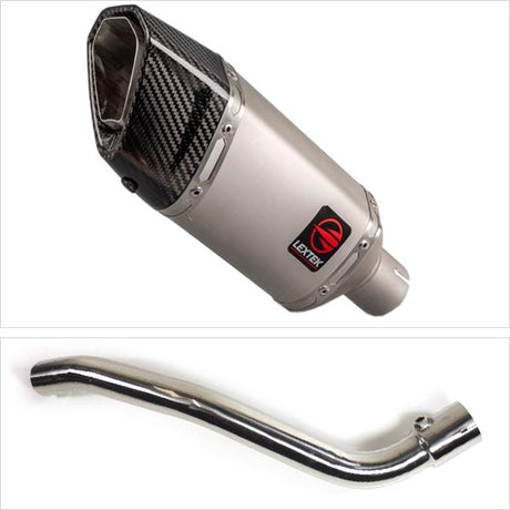 Lextek SP5 Matt Stainless Steel Exhaust 200mm with De-Cat Link Pipe for Suzuki GSXR 1000 (09-11)