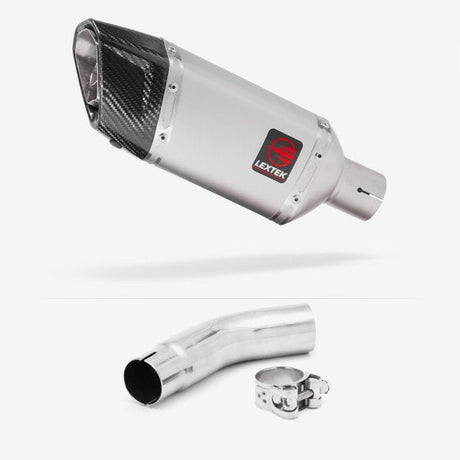 Lextek SP5 Matt Stainless Steel Exhaust 200mm with Link Pipe for Suzuki GSR750 (11-16)