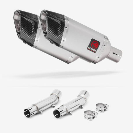 Lextek SP5 Matt Stainless Steel Exhaust 200mm with Link Pipe for Honda CB900 F Hornet (01-09)