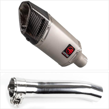 Lextek SP5 Matt Stainless Steel Exhaust 200mm with Link Pipe for Honda CBR500R (13-19)