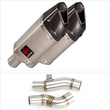 Lextek SP5 Matt Stainless Steel Exhaust 200mm with Link Pipe for Kawasaki Z1000 (10-19)