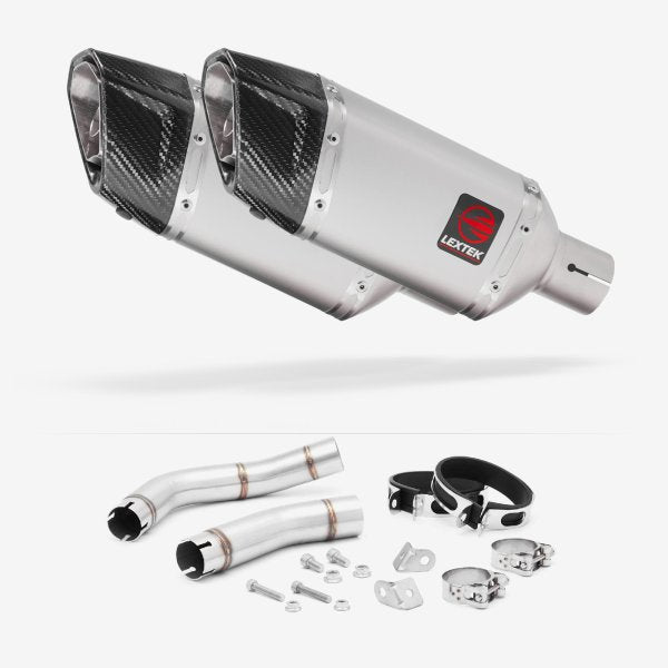 Lextek SP5 Matt Stainless Steel Exhaust 200mm with Link Pipe for Yamaha YZF R1 (09-14)