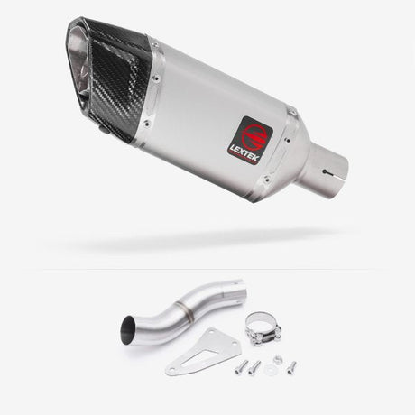 Lextek SP5 Matt Stainless Steel Exhaust 200mm Low Level with Link Pipe