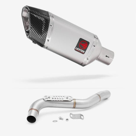 Lextek SP5 Matt Stainless Steel Exhaust 200mm with Link Pipe for Triumph Tiger 1050 (07-12)