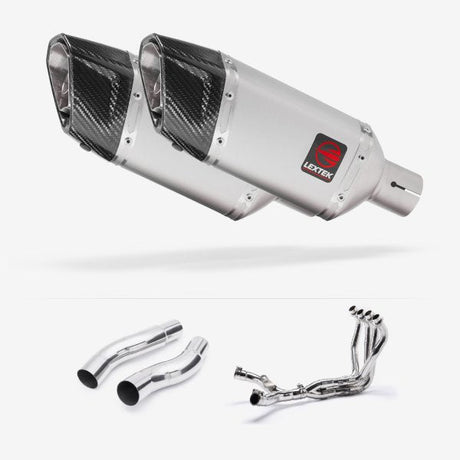 Lextek SP5 Matt Stainless Steel Exhaust System 200mm for Kawasaki Z1000 (10-19)