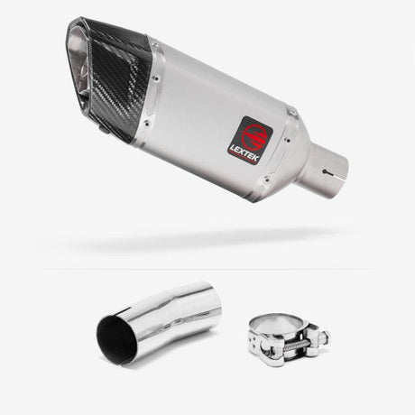 Lextek SP5 Matt Stainless Steel Exhaust 200mm with Link Pipe for Suzuki GSXR 1000 (12-22)