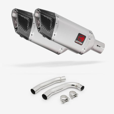 Lextek SP5 Matt Stainless Steel Exhaust 200mm with Link Pipe for Honda VTR 1000 (97-05)