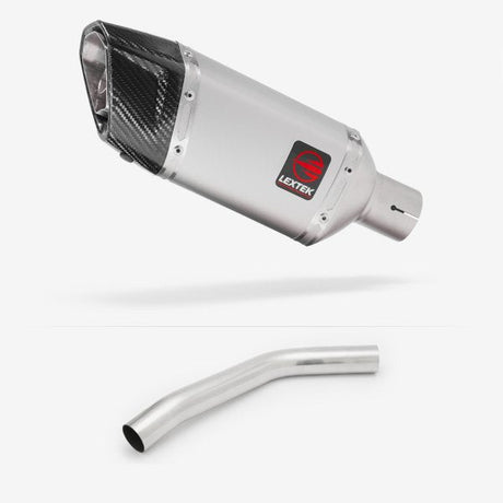 Lextek SP5 Matt Stainless Steel Exhaust 200mm with Link Pipe for Triumph Tiger 800 (10-19)