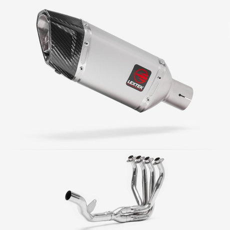Lextek SP5 Matt Stainless Steel Exhaust System 200mm Single Sided for Kawasaki Z1000SX (10-19)