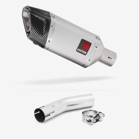 Lextek SP5 Matt Stainless Steel Exhaust 200mm with Link Pipe for Lexmoto LXR 125 & 380