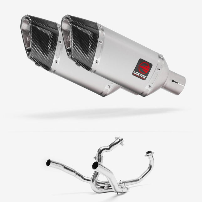 Lextek Matt Stainless Steel SP5 200mm Exhaust System for SUZUKI SV1000 (03-07)