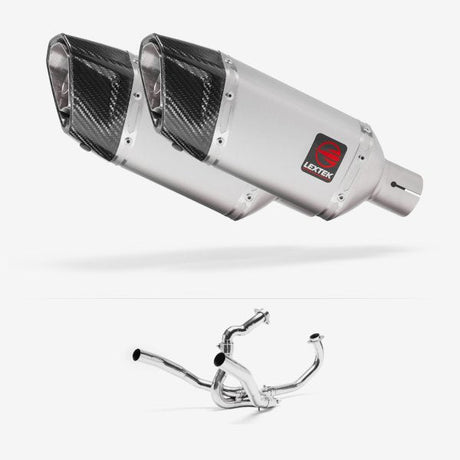 Lextek SP5 Matt Stainless Steel Exhaust System 200mm for SUZUKI SV1000 (03-07)