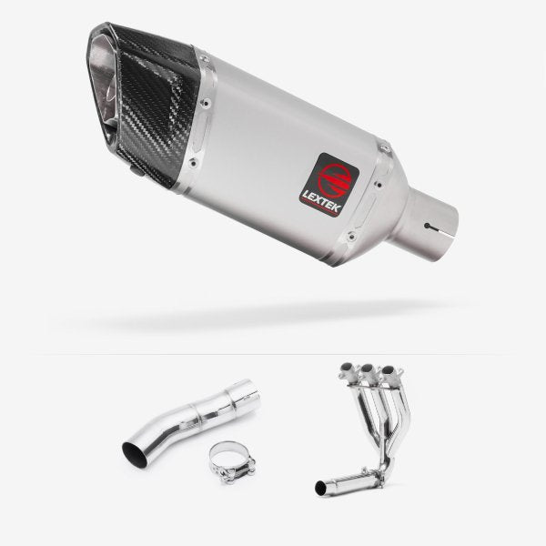 Lextek SP5 Matt Stainless Steel Exhaust System 200mm for Triumph Street Triple 675 (13-17)