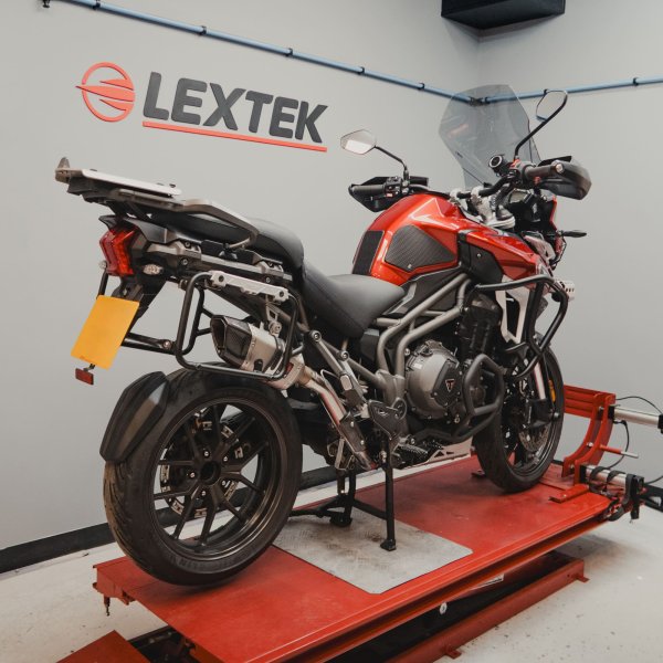 Lextek SP5 Matt Stainless Steel Exhaust 200mm with Link Pipe for Triumph Explorer 1200 (12-18)