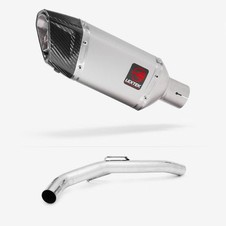 Lextek SP5 Matt Stainless Steel Exhaust 200mm with Link Pipe for Triumph Explorer 1200 (12-18)