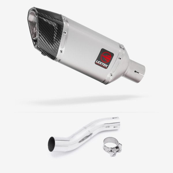 Lextek SP5 Matt Stainless Steel Exhaust 200mm with Link Pipe for Suzuki GSX 250 R (17-18)