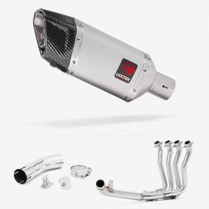 Lextek Matt Stainless Steel SP5 200mm Exhaust with Link Pipe for Suzuki GSX-S 1000 F (15-20)