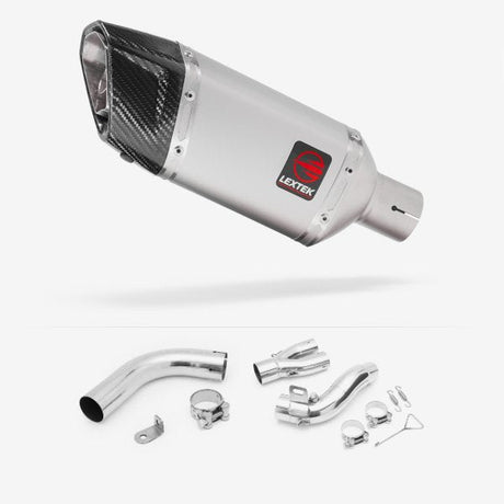 Lextek SP5 Matt Stainless Steel Exhaust 200mm with De-Cat Link Pipe for Honda CB1000R (08-17)