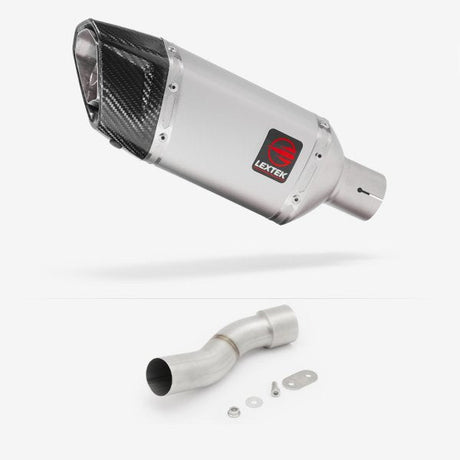 Lextek SP5 Matt Stainless Steel Exhaust 200mm with Link Pipe for Ducati Monster 1200 (14-19)