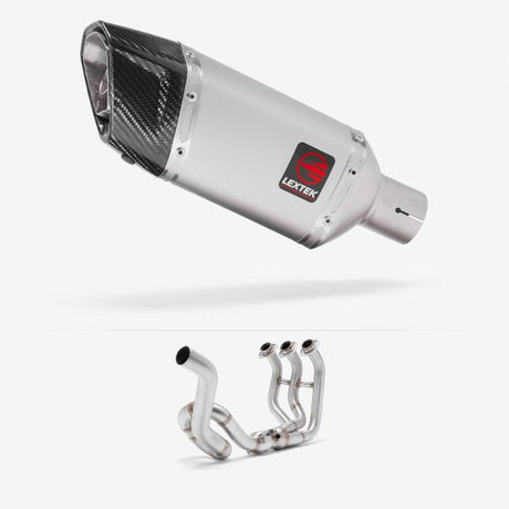 Lextek SP5 Matt Stainless Steel Exhaust System 200mm High Level for Yamaha MT-09 Tracer (14-20)