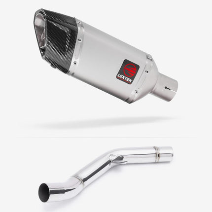Lextek Matt Stainless Steel SP5 200mm Exhaust with Link Pipe for Kawasaki Z800 (13-16)