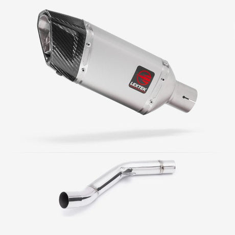 Lextek SP5 Matt Stainless Steel Exhaust 200mm with Link Pipe for Kawasaki Z800 (13-16)