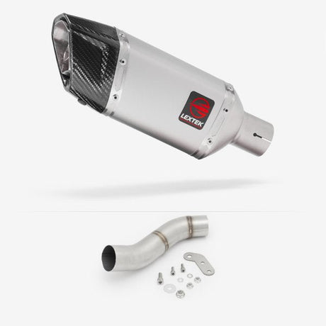 Lextek SP5 Matt Stainless Steel Exhaust 200mm with Link Pipe for Ducati Monster 797 (17-18)