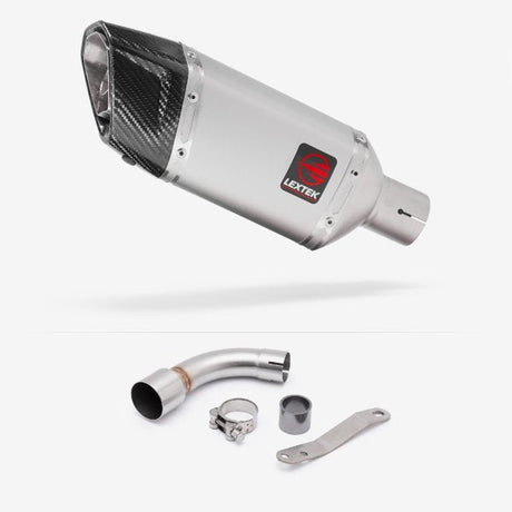 Lextek SP5 Matt Stainless Steel Exhaust 200mm with Link Pipe for Benelli TNT 125/135 (17-20)