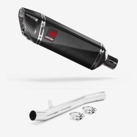 Lextek SP9C Gloss Carbon Fibre Exhaust 300mm with Link Pipe for Suzuki GSF1200 Bandit (96-06)