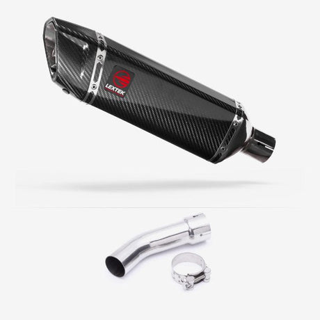 Lextek SP9C Gloss Carbon Fibre Exhaust 300mm with Link Pipe for Yamaha FZ8 Fazer (10-16)