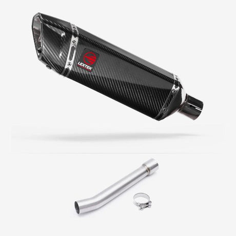 Lextek SP9C Gloss Carbon Fibre Exhaust 300mm with Link Pipe for Yamaha FZS 1000 (00-05)