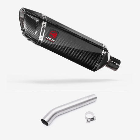 Lextek SP9C Gloss Carbon Fibre Exhaust 300mm with Link Pipe for Yamaha YZF600R Thunder Cat (95-07)