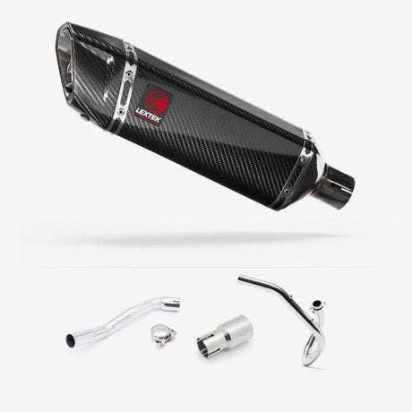 Lextek SP9C Gloss Carbon Fibre Exhaust System 300mm for Pulse XF250GY (06-15)