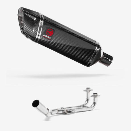 Lextek SP9C Gloss Carbon Fibre Exhaust System 300mm for Yamaha T-Max 530 (14-16)