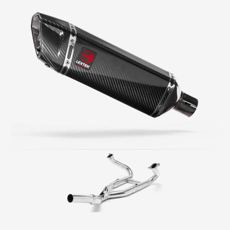 Lextek SP9C Gloss Carbon Fibre Exhaust System 300mm for BMW R 1200 GS (12-17) R 1200 R RS (14-17)