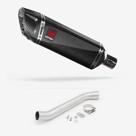 Lextek SP9C Gloss Carbon Fibre Exhaust 300mm with Link Pipes