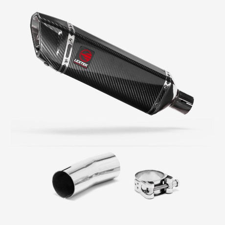 Lextek SP9C Gloss Carbon Fibre Exhaust 300mm with Link Pipe for Suzuki GSXR 1000 (12-22)