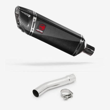 Lextek SP9C Gloss Carbon Fibre Exhaust 300mm with Link Pipe for Yamaha XJR 1300 (07-16)