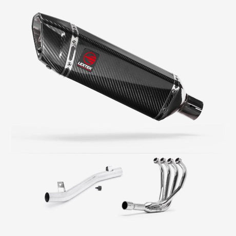 Lextek SP9C Gloss Carbon Fibre Exhaust System 300mm for Suzuki GSF 1200 Bandit (95-06)